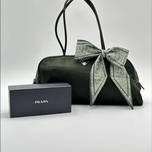 Authentic PRADA  Dark Green Nylon Handbag